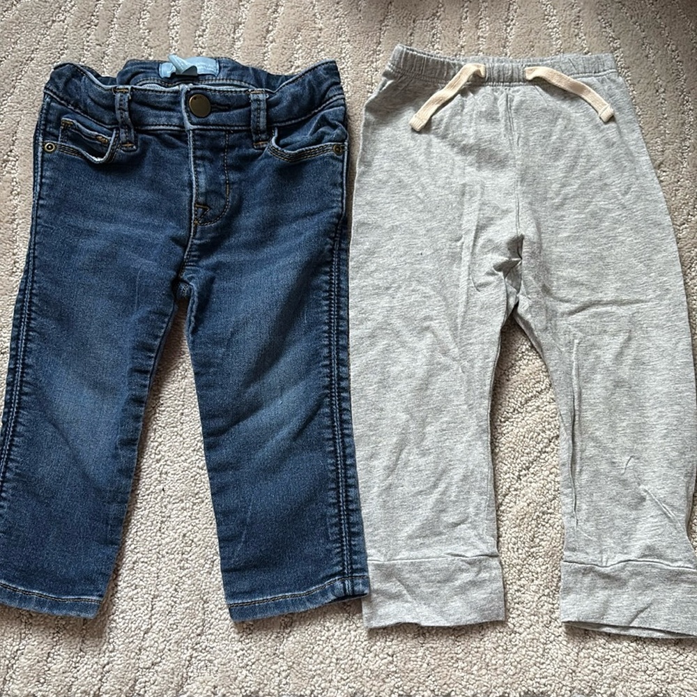 Gap lot knit skinny jeans and Brannan’s Favorite Jogger pants